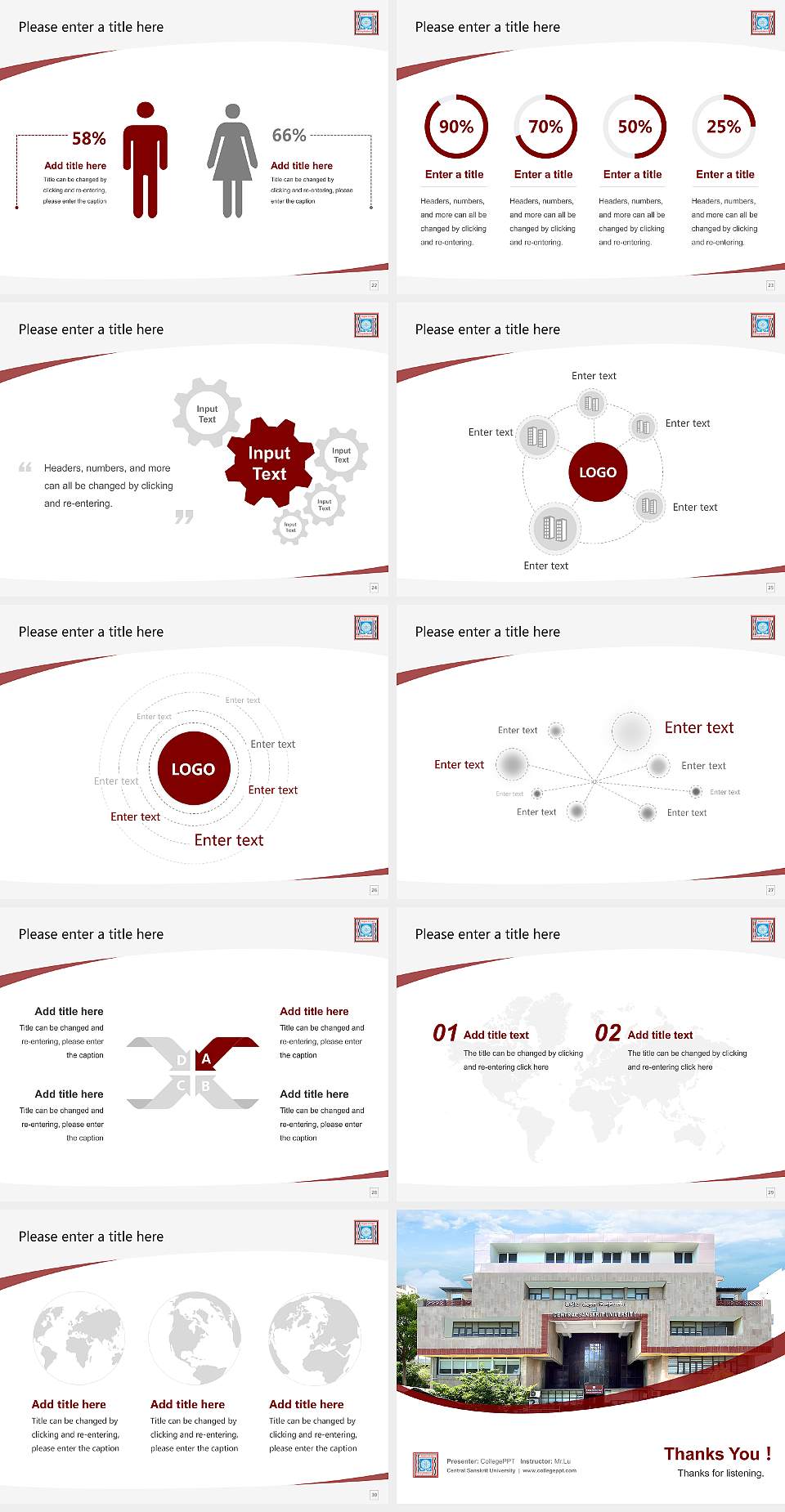 Central Sanskrit University Course/Courseware Creation PPT Template4:3 ratio PPT effect preview image4
