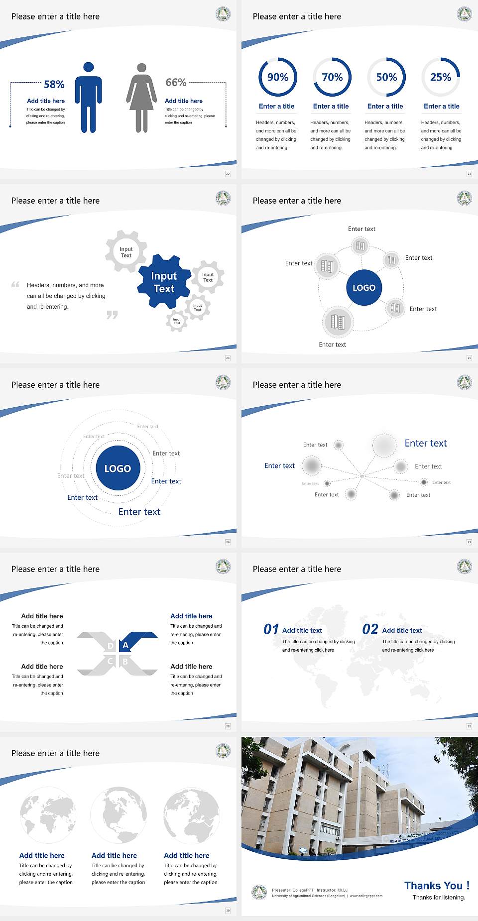 University of Agricultural Sciences (Bangalore) Course/Courseware Creation PPT Template4:3 ratio PPT effect preview image4