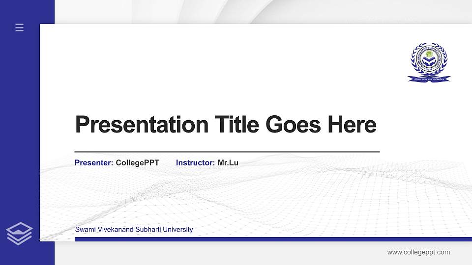 Swami Vivekanand Subharti University Thesis Proposal/Graduation Defense PPT Template16:9 ratio PPT effect preview image