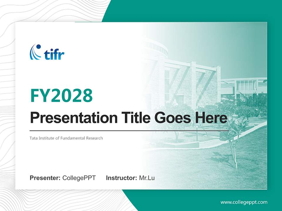 Tata Institute of Fundamental Research Academic Presentation/Research Findings Report PPT Template4:3 ratio PPT effect preview image5