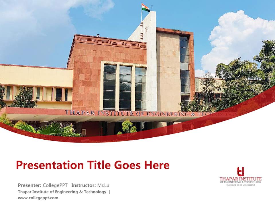 Thapar Institute of Engineering & Technology Course/Courseware Creation PPT Template4:3 ratio PPT effect preview image5