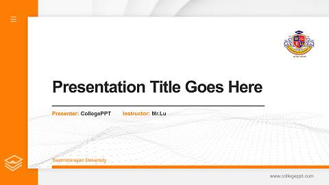 Swaminarayan University Thesis Proposal/Graduation Defense PPT Template