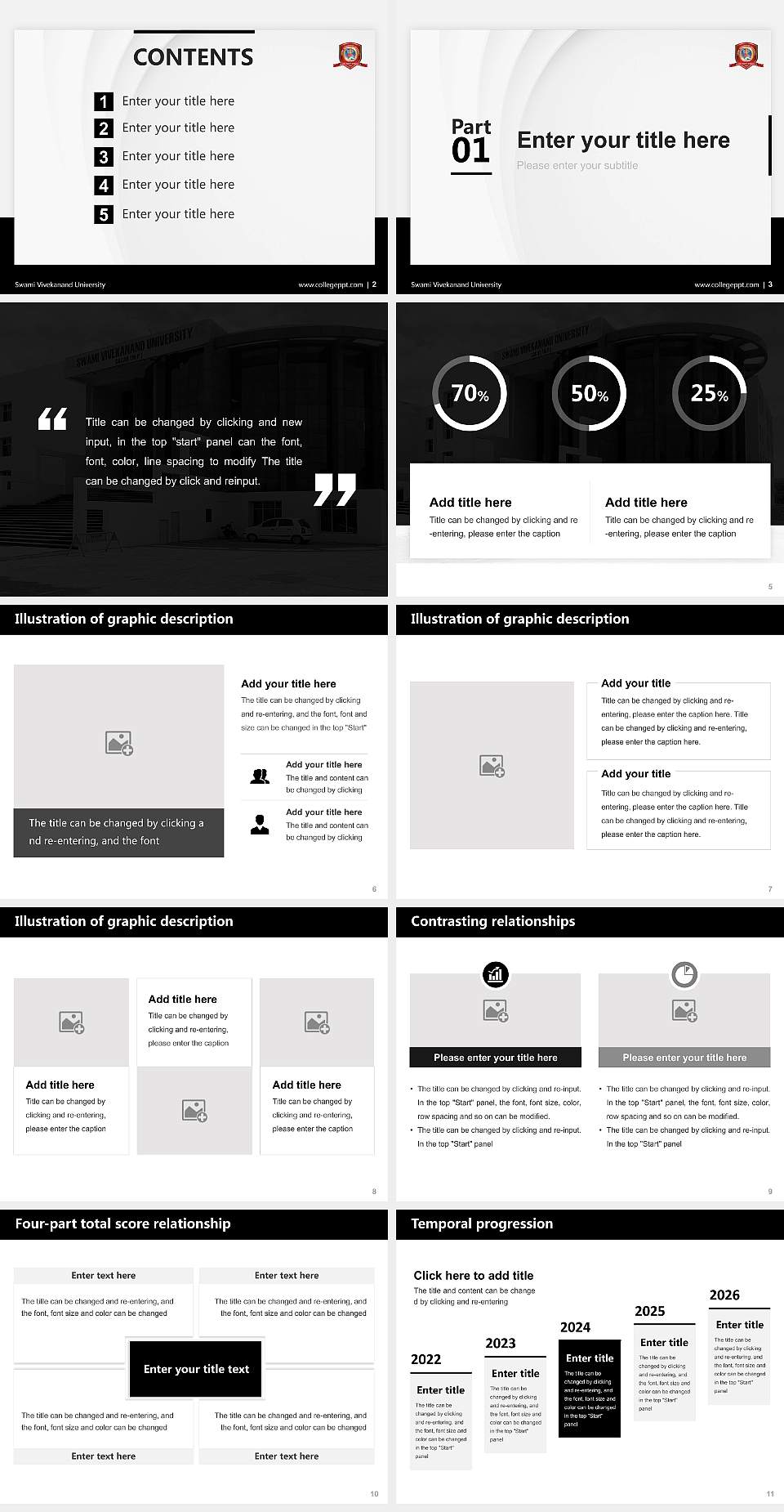 Swami Vivekanand University Thesis Proposal/Graduation Defense PPT Template4:3 ratio PPT effect preview image2