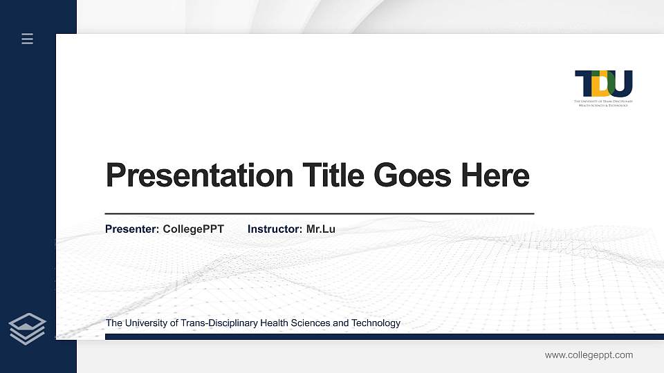 The University of Trans-Disciplinary Health Sciences and Technology Thesis Proposal/Graduation Defense PPT Template16:9 ratio PPT effect preview image