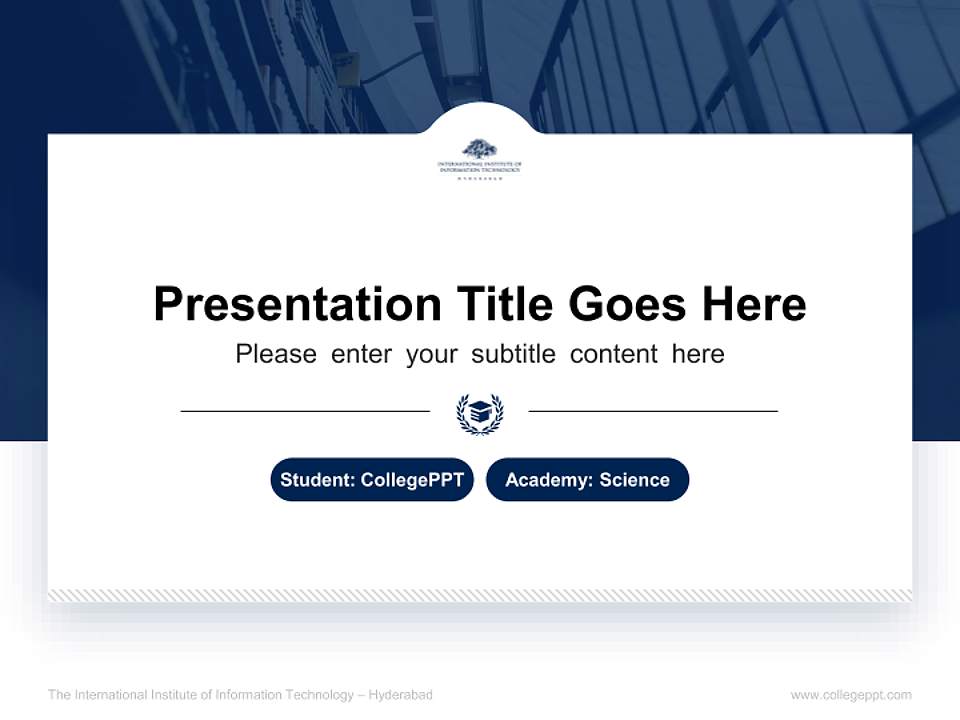 The International Institute of Information Technology – Hyderabad National Scholarship Defense PPT Template4:3 ratio PPT effect preview image4