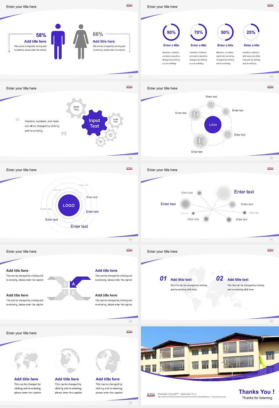 The Institute of Chartered Financial Analysts of India University (Meghalaya) Course/Courseware Creation PPT Template16:9 ratio PPT effect preview image4
