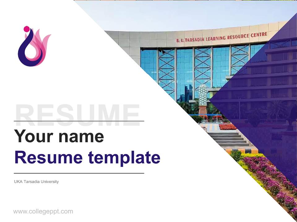 UKA Tarsadia University Resume PPT Template4:3 ratio PPT effect preview image5