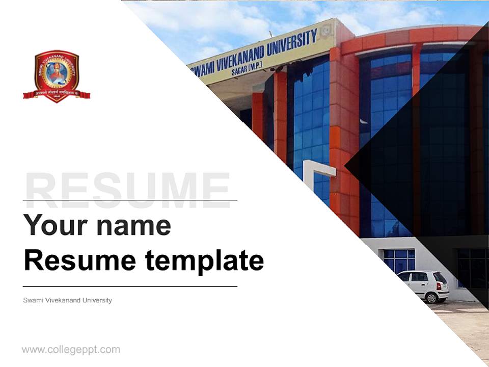 Swami Vivekanand University Resume PPT Template4:3 ratio PPT effect preview image5