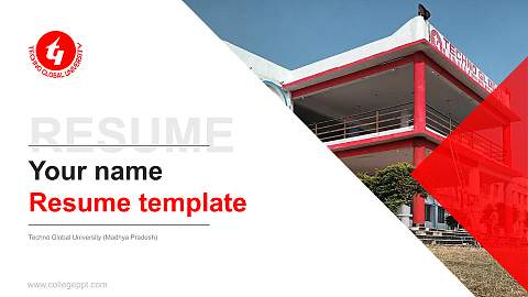 Techno Global University (Madhya Pradesh) Resume PPT Template