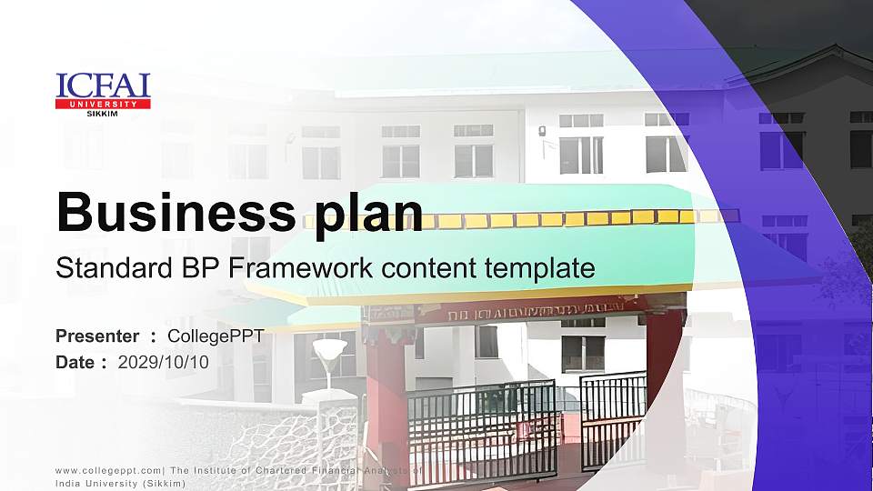 The Institute of Chartered Financial Analysts of India University (Sikkim) Competition/Entrepreneurship Contest PPT Template16:9 ratio PPT effect preview image