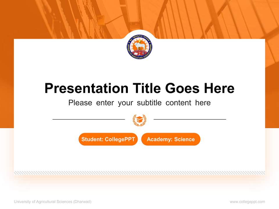 University of Agricultural Sciences (Dharwad) National Scholarship Defense PPT Template4:3 ratio PPT effect preview image4