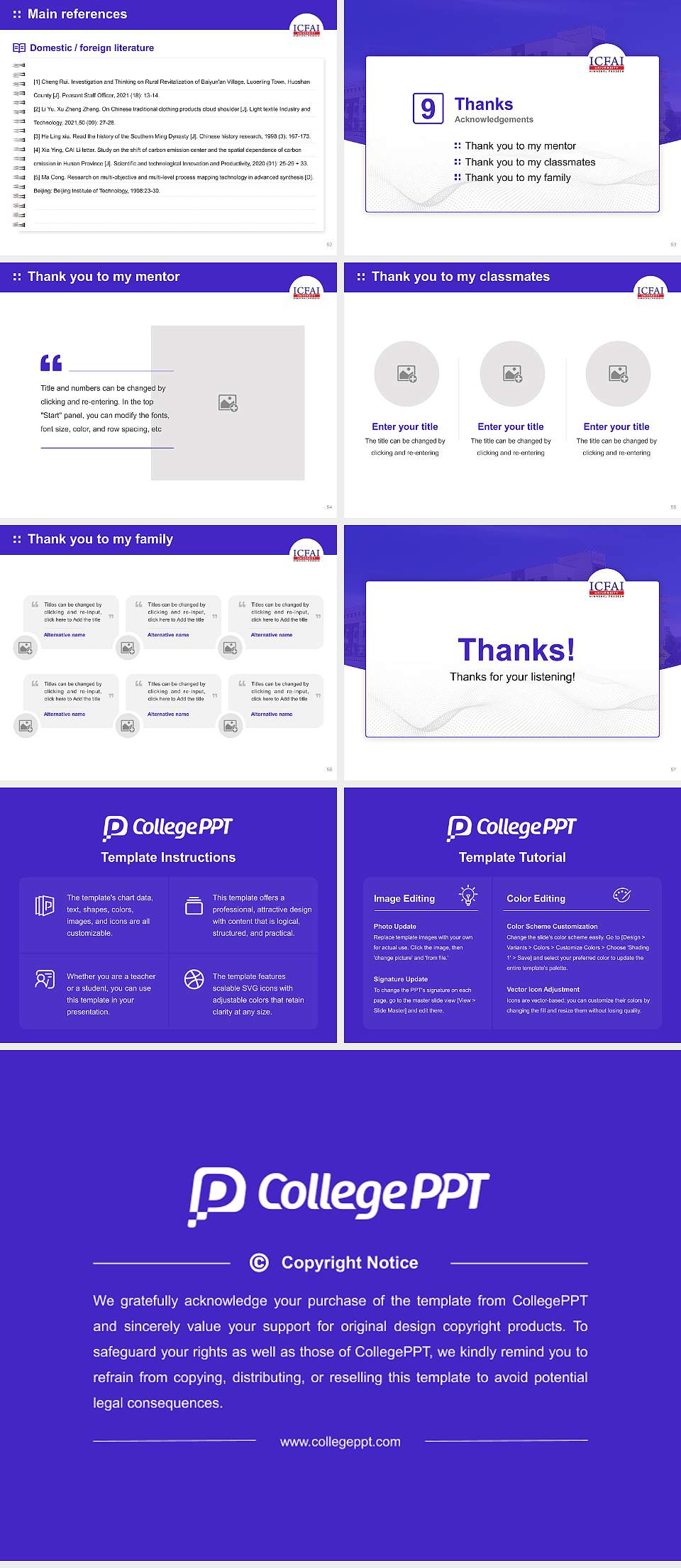 ICFAI University, Himachal Pradesh Graduation Thesis Defense PPT Template4:3 ratio PPT effect preview image7