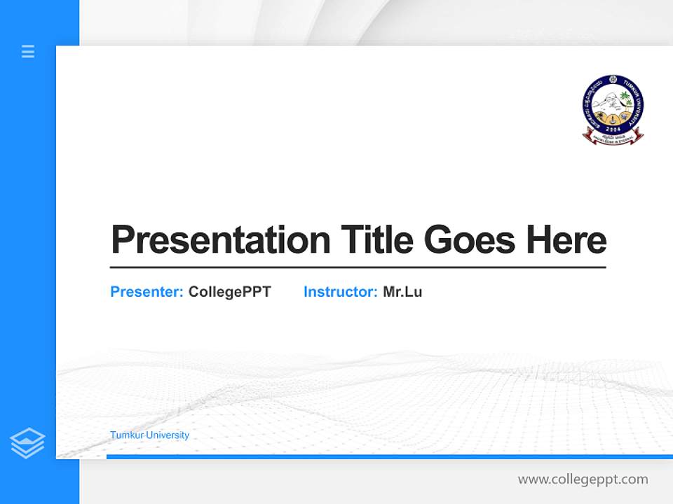 Tumkur University Thesis Proposal/Graduation Defense PPT Template4:3 ratio PPT effect preview image5