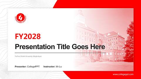 Techno Global University (Meghalaya) Academic Presentation/Research Findings Report PPT Template