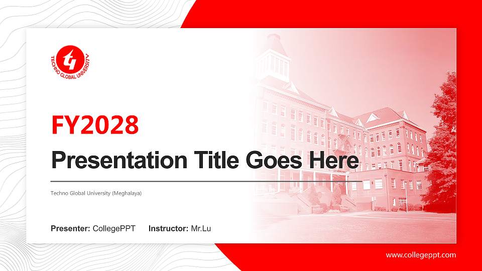 Techno Global University (Meghalaya) Academic Presentation/Research Findings Report PPT Template16:9 ratio PPT effect preview image