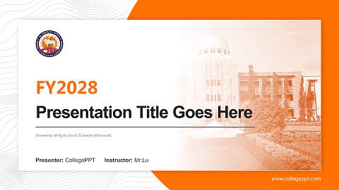 University of Agricultural Sciences (Dharwad) Academic Presentation/Research Findings Report PPT Template