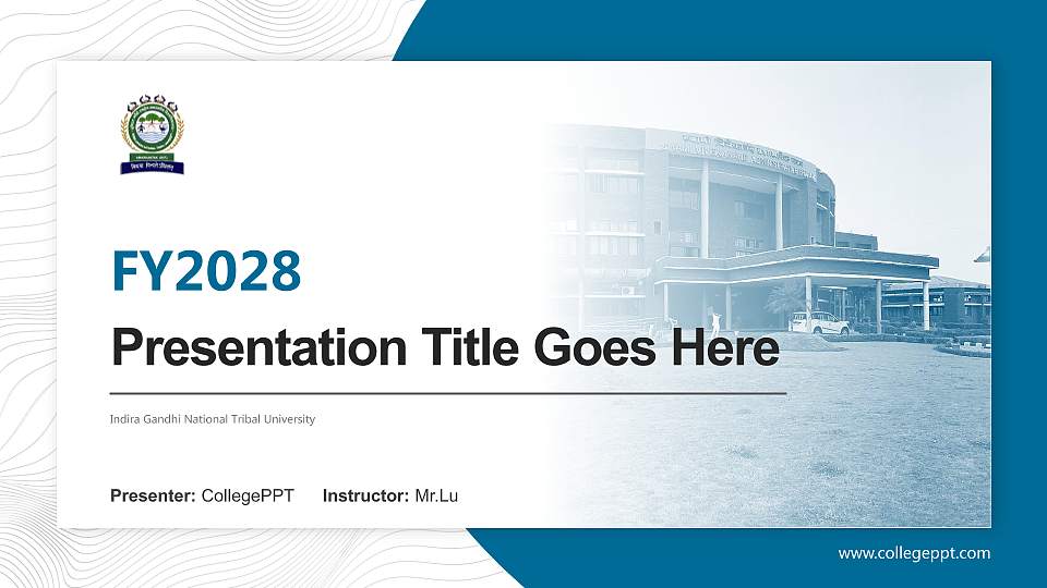 Indira Gandhi National Tribal University Academic Presentation/Research Findings Report PPT Template16:9 ratio PPT effect preview image