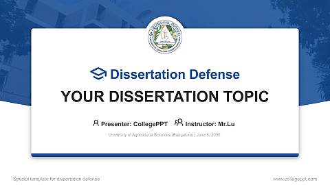 University of Agricultural Sciences (Bangalore) Graduation Thesis Defense PPT Template