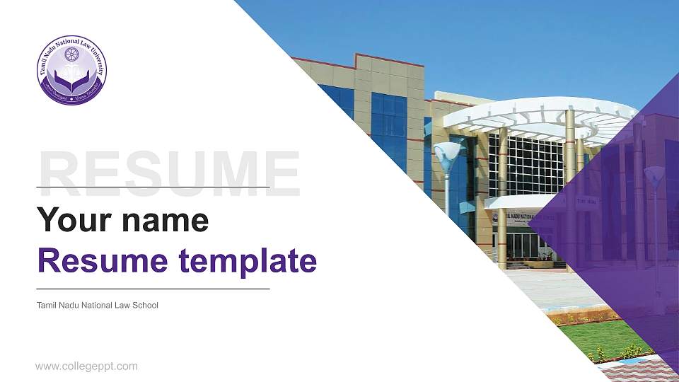 Tamil Nadu National Law School Resume PPT Template16:9 ratio PPT effect preview image