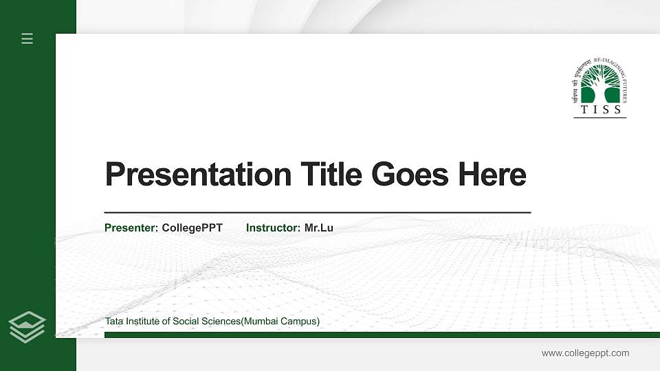 Tata Institute of Social Sciences(Mumbai Campus) Thesis Proposal/Graduation Defense PPT Template16:9 ratio PPT effect preview image