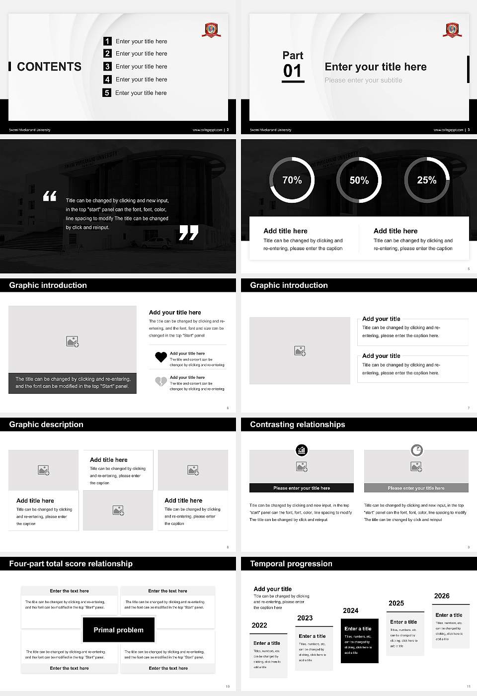 Swami Vivekanand University Thesis Proposal/Graduation Defense PPT Template16:9 ratio PPT effect preview image2