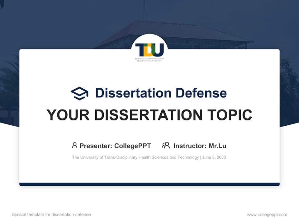 The University of Trans-Disciplinary Health Sciences and Technology Graduation Thesis Defense PPT Template4:3 ratio PPT effect preview image7