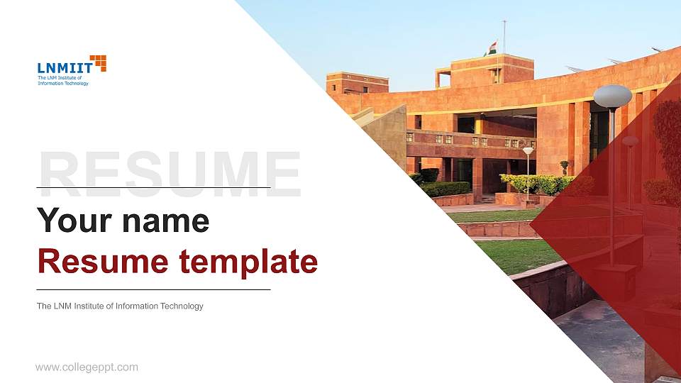 The LNM Institute of Information Technology Resume PPT Template16:9 ratio PPT effect preview image