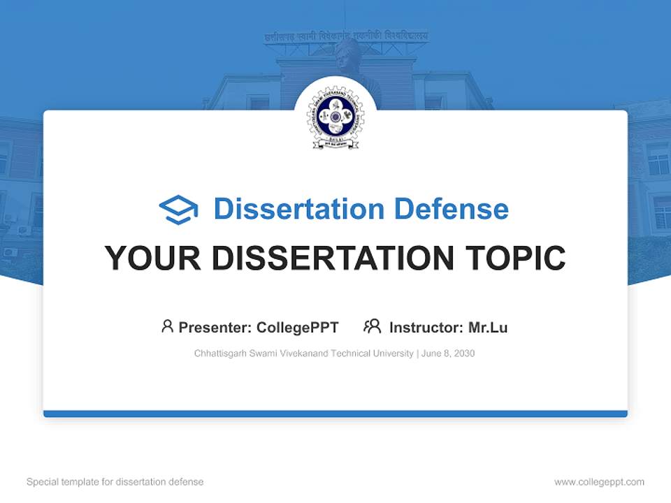 Chhattisgarh Swami Vivekanand Technical University Graduation Thesis Defense PPT Template4:3 ratio PPT effect preview image7