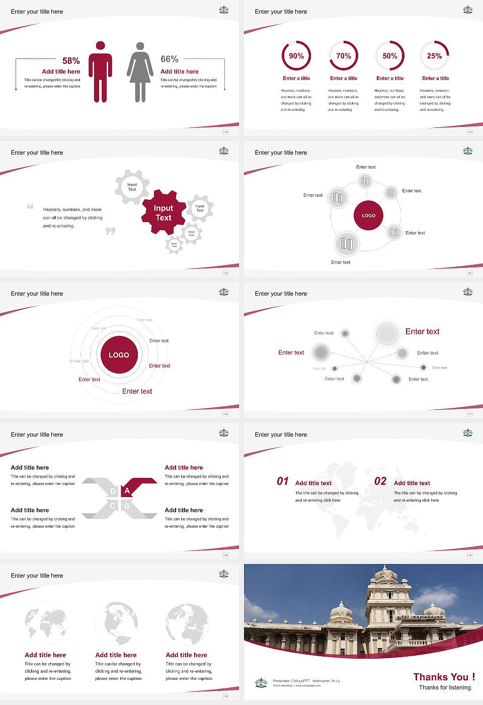 Tamil University Course/Courseware Creation PPT Template16:9 ratio PPT effect preview image4