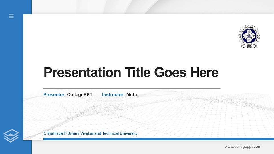 Chhattisgarh Swami Vivekanand Technical University Thesis Proposal/Graduation Defense PPT Template16:9 ratio PPT effect preview image