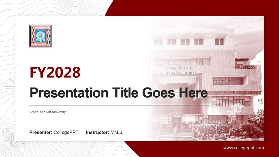 Central Sanskrit University Academic Presentation/Research Findings Report PPT Template16:9 ratio PPT effect preview image1