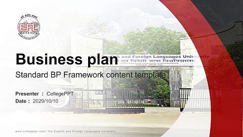 The English and Foreign Languages University Competition/Entrepreneurship Contest PPT Template