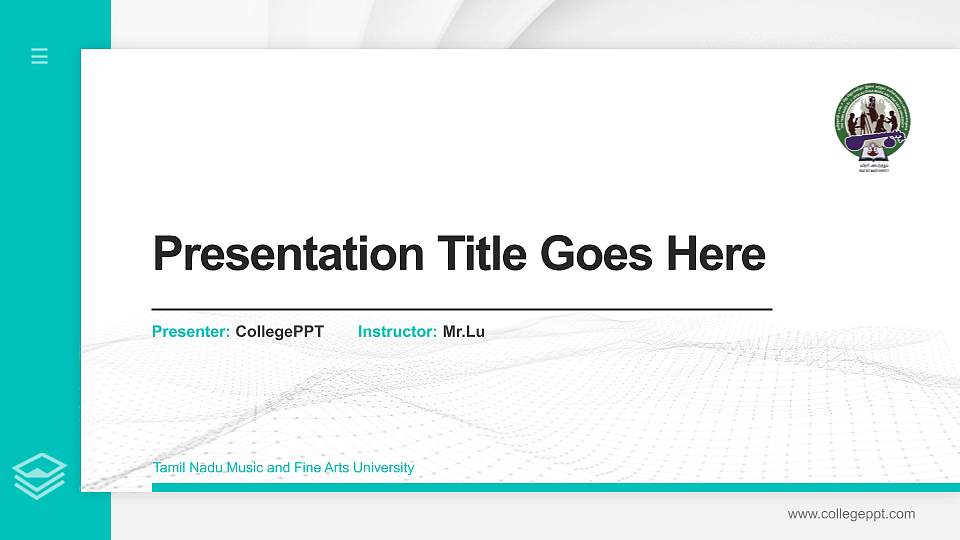 Tamil Nadu Music and Fine Arts University Thesis Proposal/Graduation Defense PPT Template16:9 ratio PPT effect preview image1