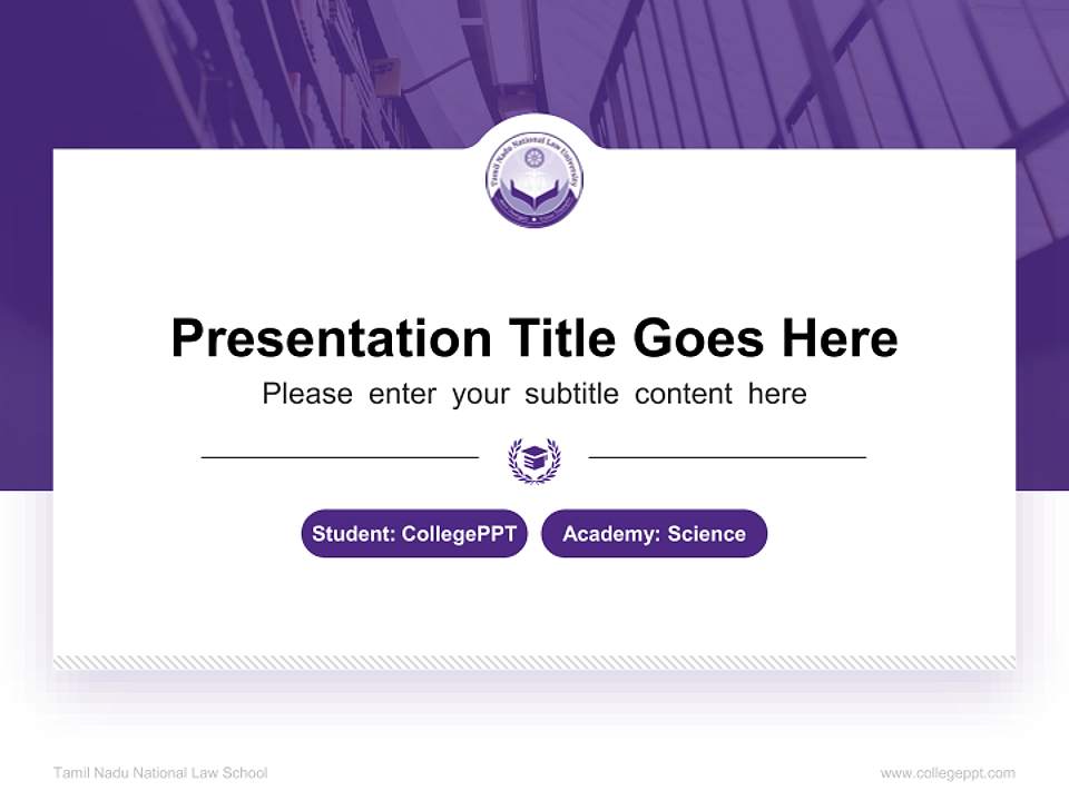 Tamil Nadu National Law School National Scholarship Defense PPT Template4:3 ratio PPT effect preview image4