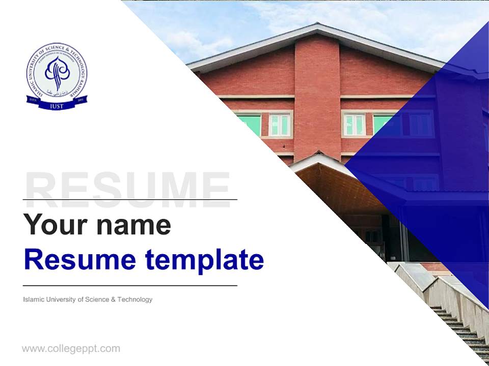 Islamic University of Science & Technology Resume PPT Template4:3 ratio PPT effect preview image5