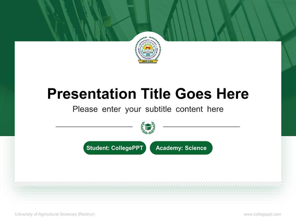University of Agricultural Sciences (Raichur) National Scholarship Defense PPT Template4:3 ratio PPT effect preview image4