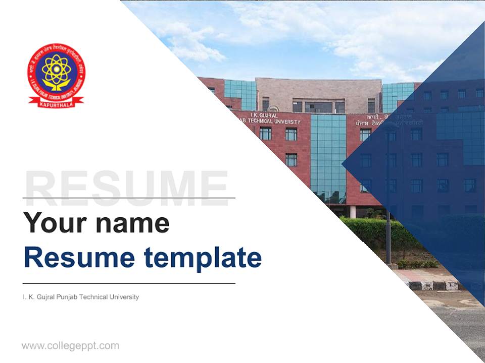I. K. Gujral Punjab Technical University Resume PPT Template4:3 ratio PPT effect preview image5