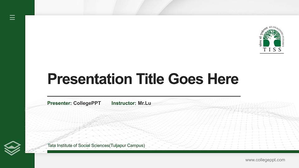 Tata Institute of Social Sciences(Tuljapur Campus) Thesis Proposal/Graduation Defense PPT Template16:9 ratio PPT effect preview image