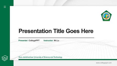 Guru Jambheshwar University of Science and Technology Thesis Proposal/Graduation Defense PPT Template