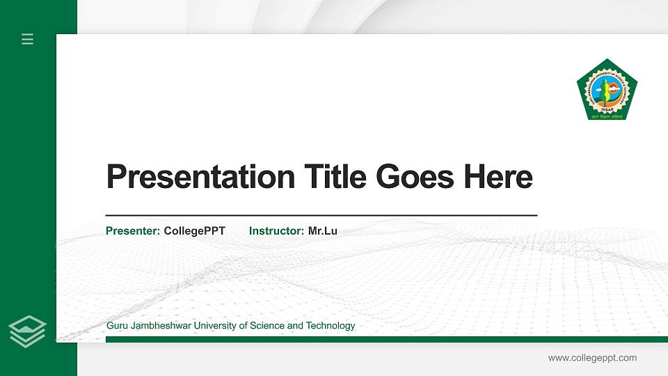 Guru Jambheshwar University of Science and Technology Thesis Proposal/Graduation Defense PPT Template16:9 ratio PPT effect preview image1