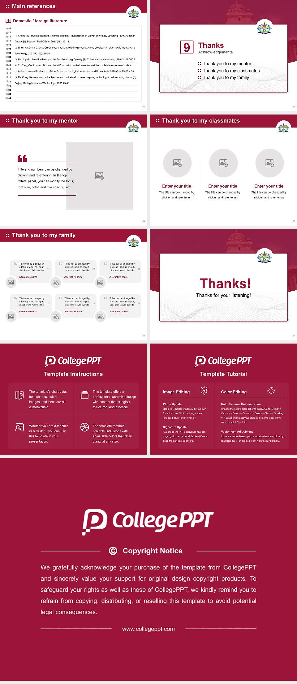 Tamil University Graduation Thesis Defense PPT Template4:3 ratio PPT effect preview image7