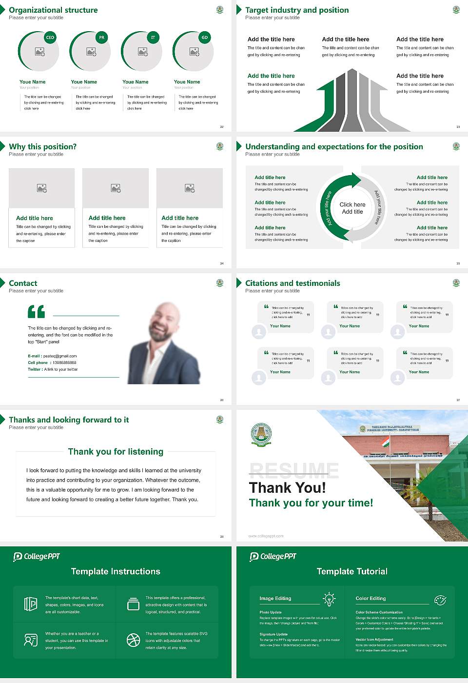 Tamil Nadu Dr. J. Jayalalithaa Fisheries University Resume PPT Template16:9 ratio PPT effect preview image4