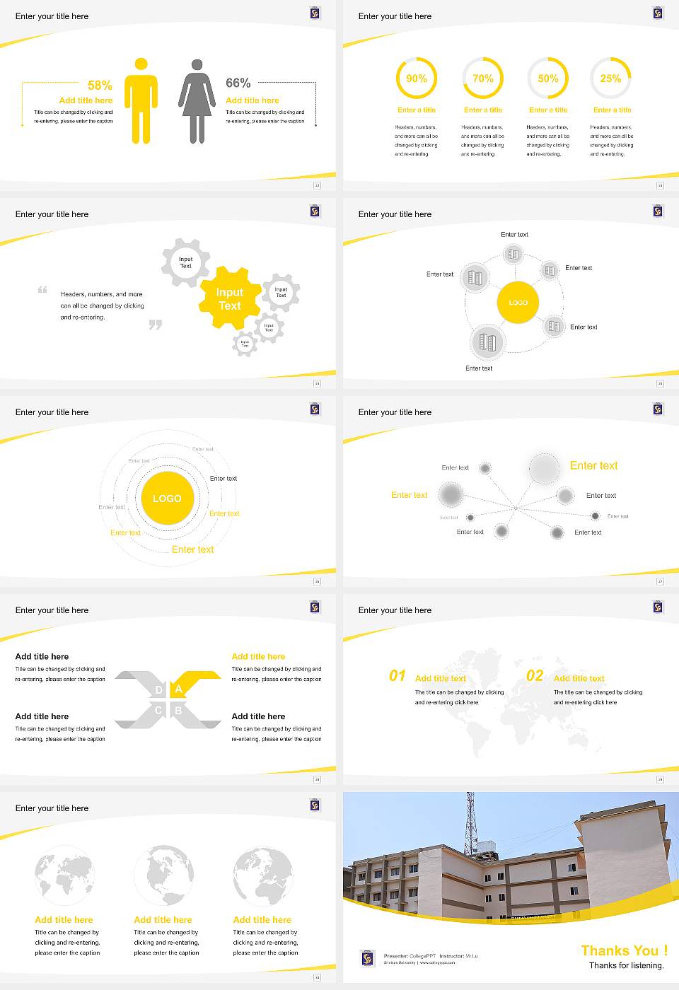 Srinivas University Course/Courseware Creation PPT Template16:9 ratio PPT effect preview image4