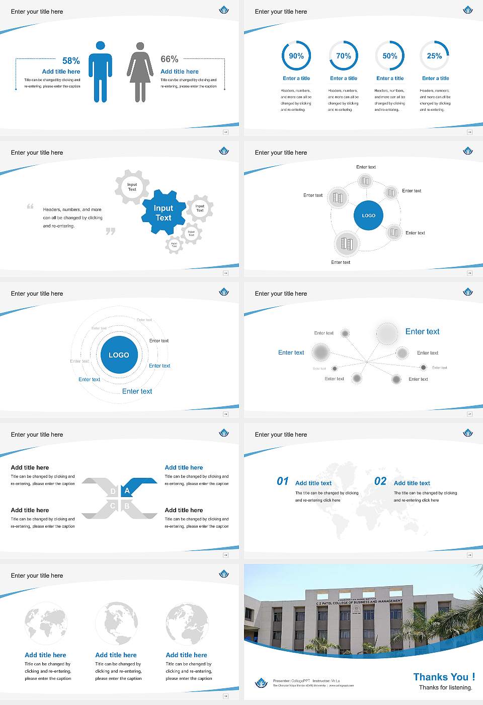 The Charutar Vidya Mandal (CVM) University Course/Courseware Creation PPT Template16:9 ratio PPT effect preview image4
