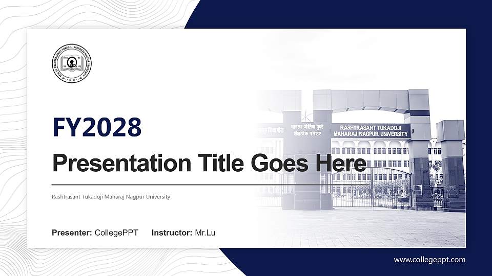 Rashtrasant Tukadoji Maharaj Nagpur University Academic Presentation/Research Findings Report PPT Template16:9 ratio PPT effect preview image