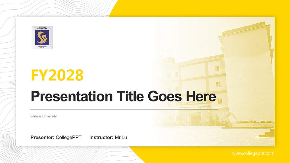 Srinivas University Academic Presentation/Research Findings Report PPT Template16:9 ratio PPT effect preview image