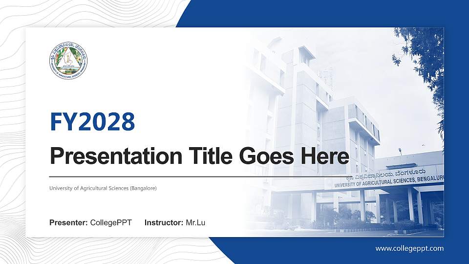 University of Agricultural Sciences (Bangalore) Academic Presentation/Research Findings Report PPT Template16:9 ratio PPT effect preview image