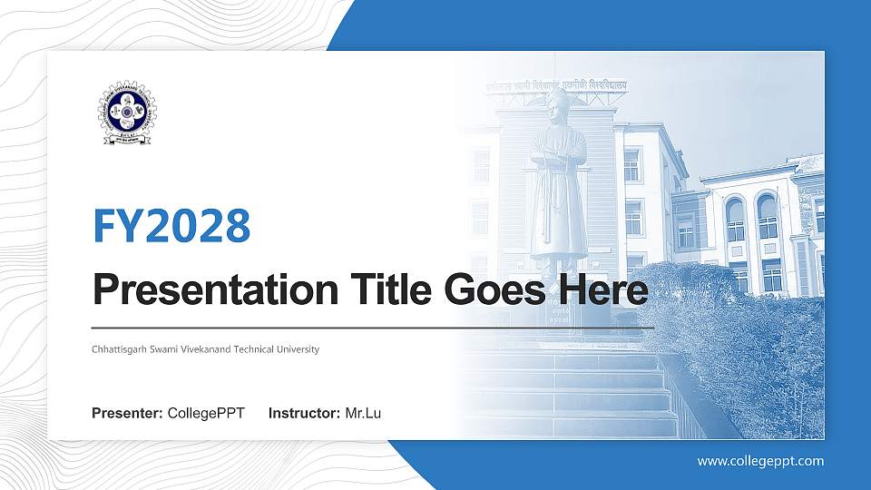 Chhattisgarh Swami Vivekanand Technical University Academic Presentation/Research Findings Report PPT Template16:9 ratio PPT effect preview image