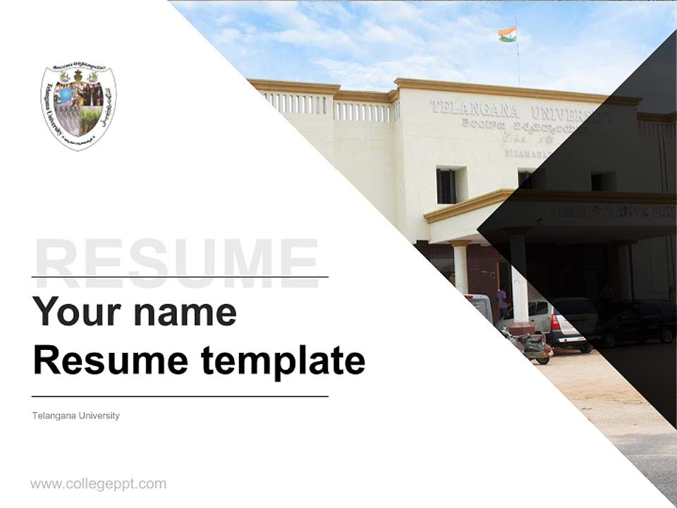 Telangana University Resume PPT Template4:3 ratio PPT effect preview image5