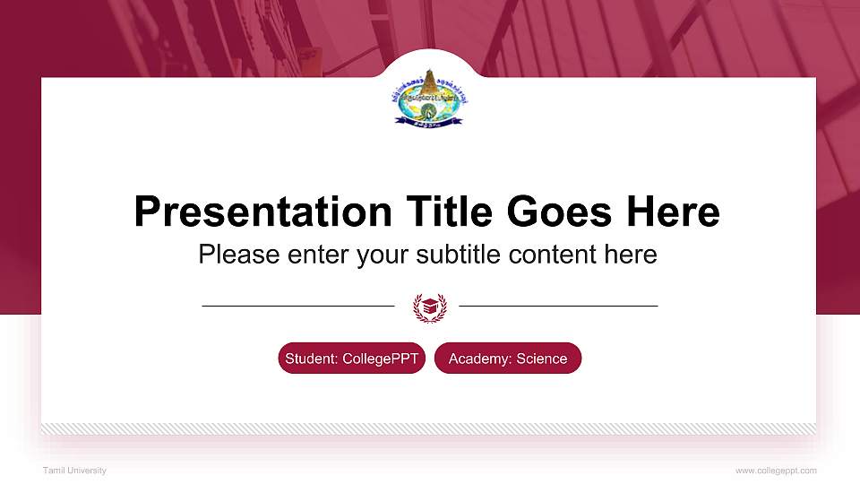 Tamil University National Scholarship Defense PPT Template16:9 ratio PPT effect preview image